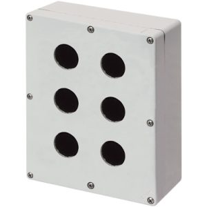 040C1720-7ES6 Aluminium drukknopkast, 2x 3 gaten